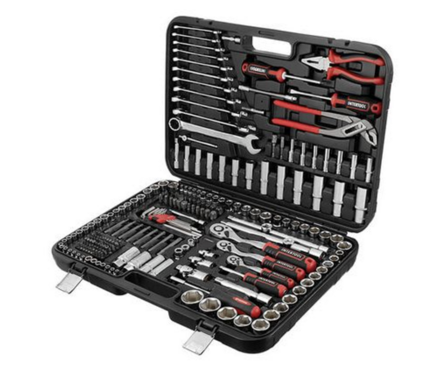 Набор инструментов Intertool ET-8233 1/2"-3/8"-1/4" 4-32 мм ключи 8-22 мм/биты 233 шт. Cr-V STORM (29818170)
