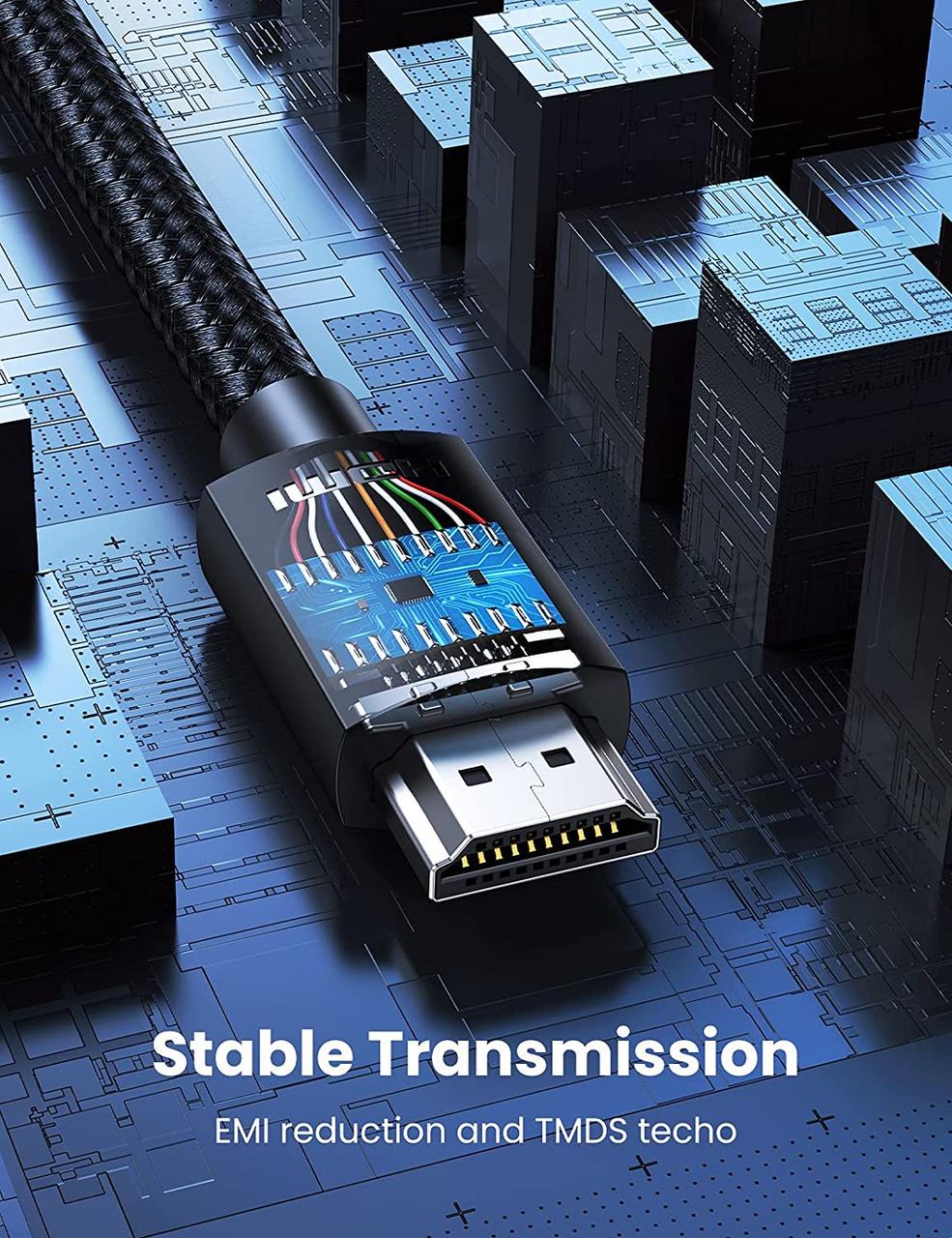 Высокоскоростной шнур HDMI UGREEN 4K 2,0 в нейлоновой оплетке 1 м Черный (HD119) - фото 4 Высокоскоростной шнур HDMI UGREEN 4K 2,0 в нейлоновой оплетке 1 м Черный (HD119) - фото 4