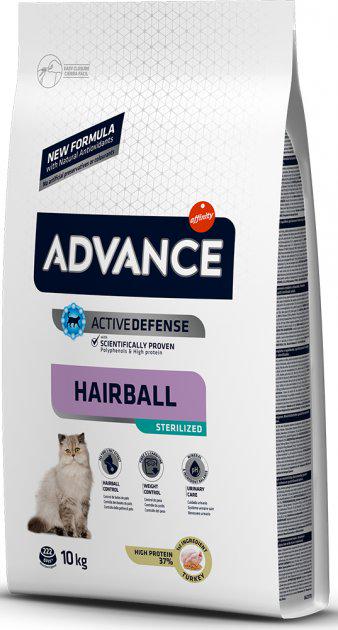 Корм сухой для кошек Advance Cat Sterilized Hairball Turkey 10 кг (962823)