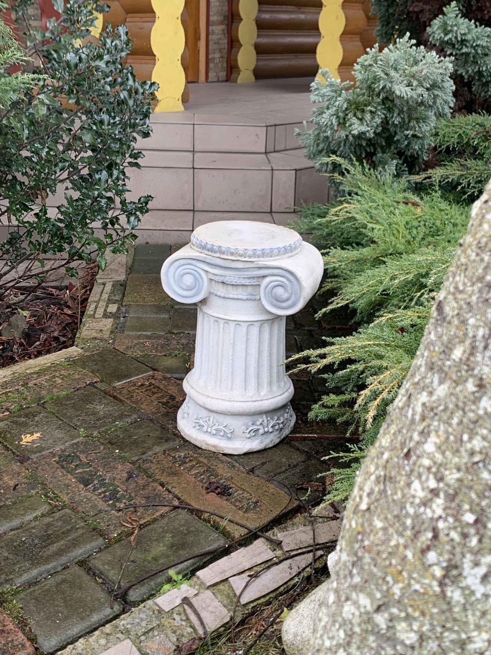 Садовая фигура/статуэтка Тумба круглая из цемента ручная работа 39 см (587013)