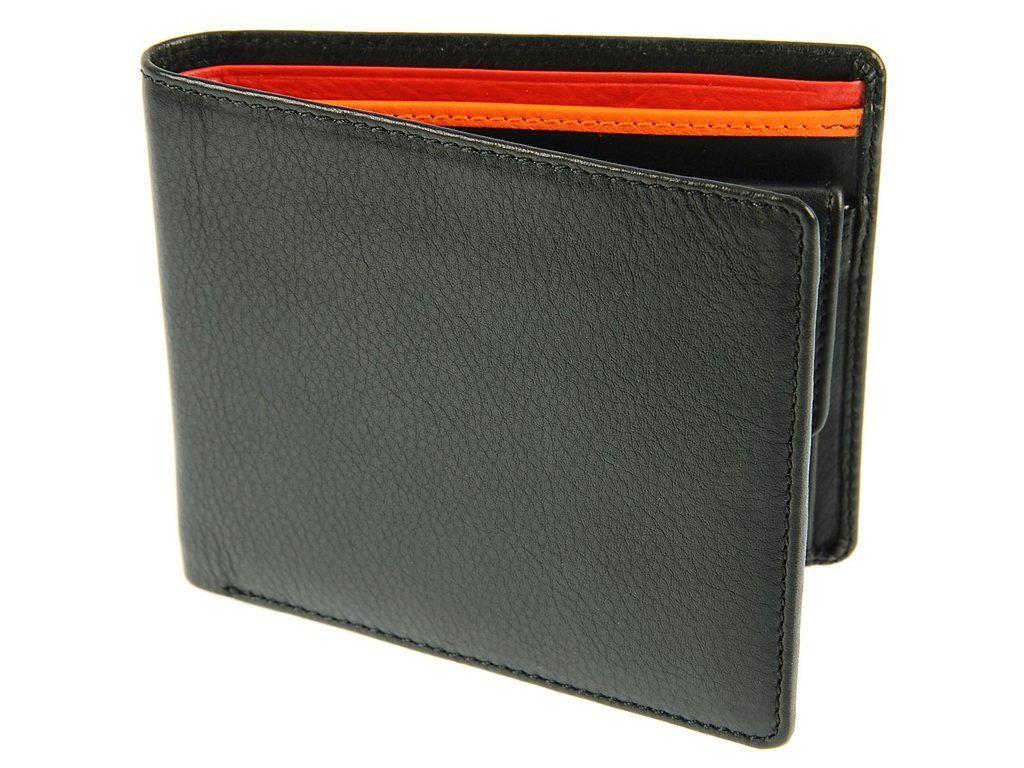 Мужской кожаный кошелек Visconti BD10 BLK/RD/ORG - фото 2