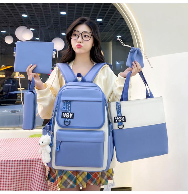 Школьный рюкзак для девочки 5в1 Голубой (yy613-1) - фото 2 Школьный рюкзак для девочки 5в1 Голубой (yy613-1) - фото 2