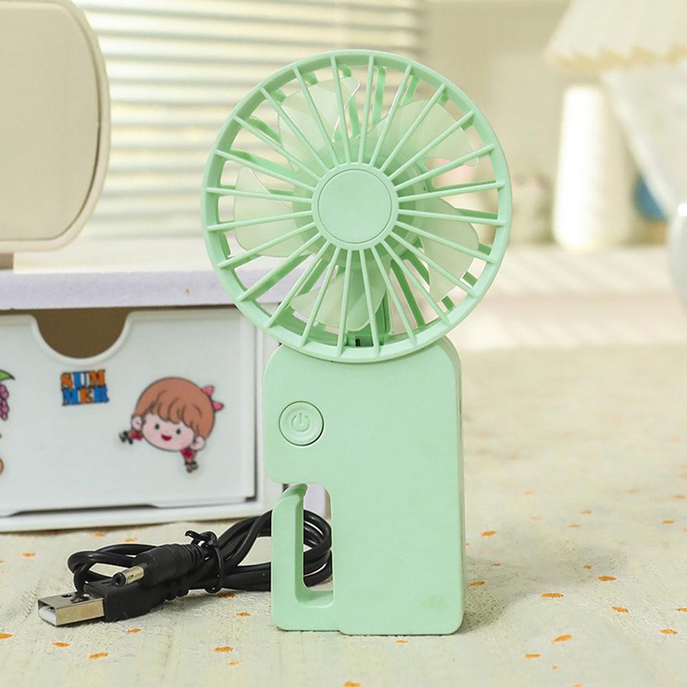 Портативный вентилятор с крючком на аккумуляторе и USB Салатовый