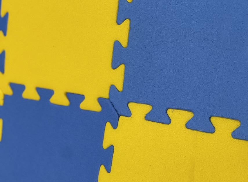 Пол мягкий-пазл 500х500х25 мм Желто-Синий (1994248444) - фото 4