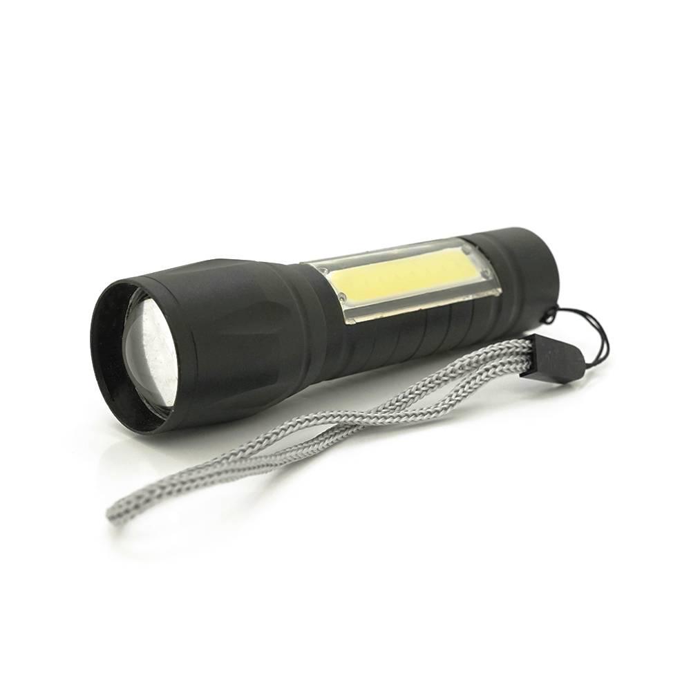 Ліхтарик 511COB 3WLED+COB CREE Q5 Zoom 3 режима USB кабель 98х24х20 мм (27595)