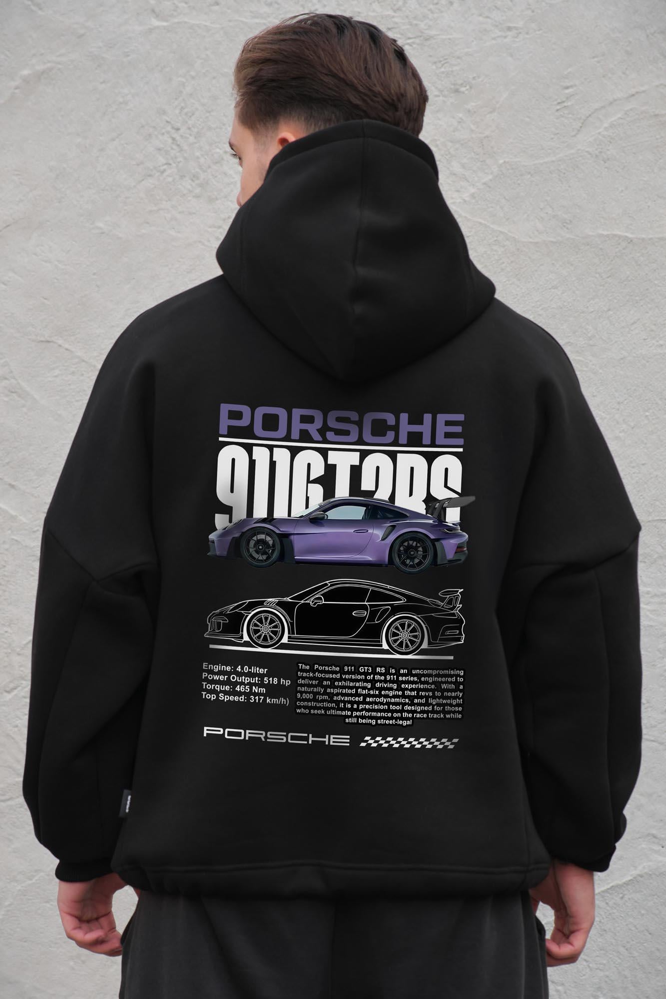 Худи на флисе с капюшоном и принтом оверсайз Without Porsche One size Black (8056515 8056516)