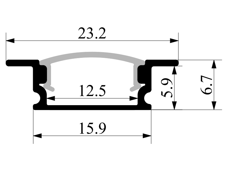 Профіль алюмінієвий для світлодіодної стрічки LEDUA АЛ-01 врізний 2 м Чорний (6120) - фото 2 Профіль алюмінієвий для світлодіодної стрічки LEDUA АЛ-01 врізний 2 м Чорний (6120) - фото 2