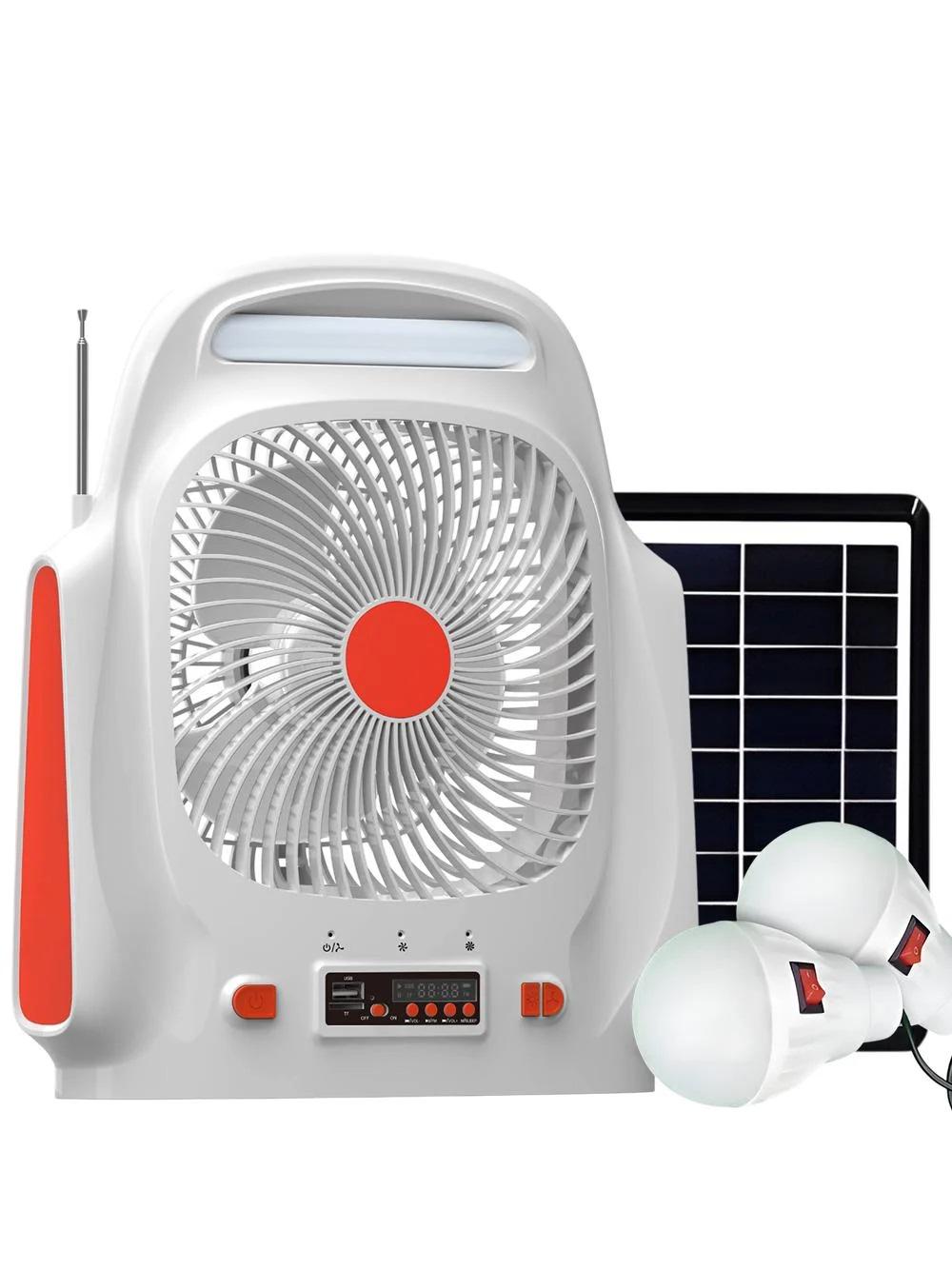 Вентилятор настільний 4в1 на сонячній батареї Andowl Q-F107X1 USB павербанк/нічник/зарядна станція/радіо Білий (cd0a2b5a)