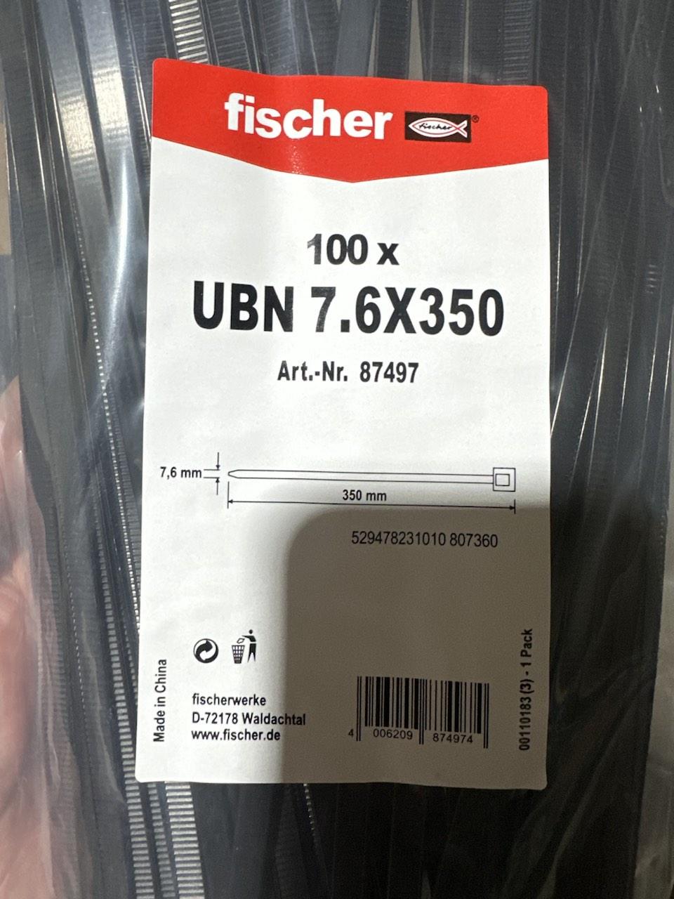 Хомут-стяжка кабельная нейлоновая FISCHER UBN 7,6x350 100 шт. Черный - фото 2 Хомут-стяжка кабельная нейлоновая FISCHER UBN 7,6x350 100 шт. Черный - фото 2