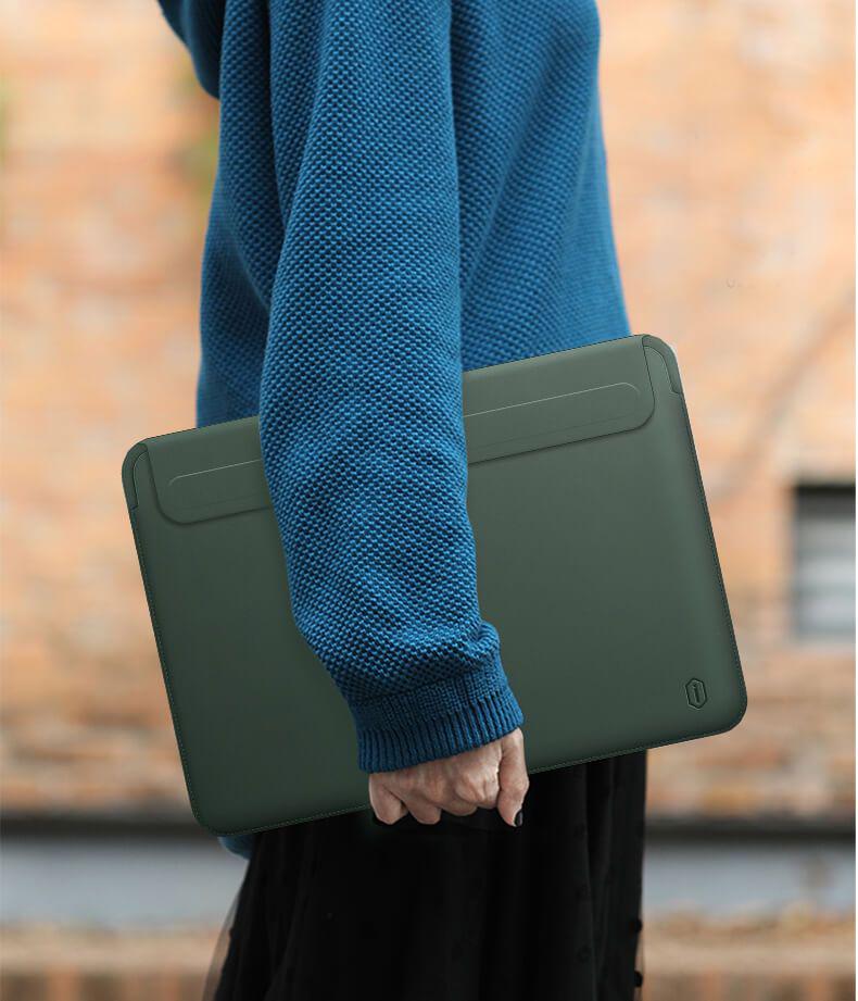 Чохол WIWU Skin Pro II Leather Sleeve Case для MacBook Pro 16 Forest Green - фото 3