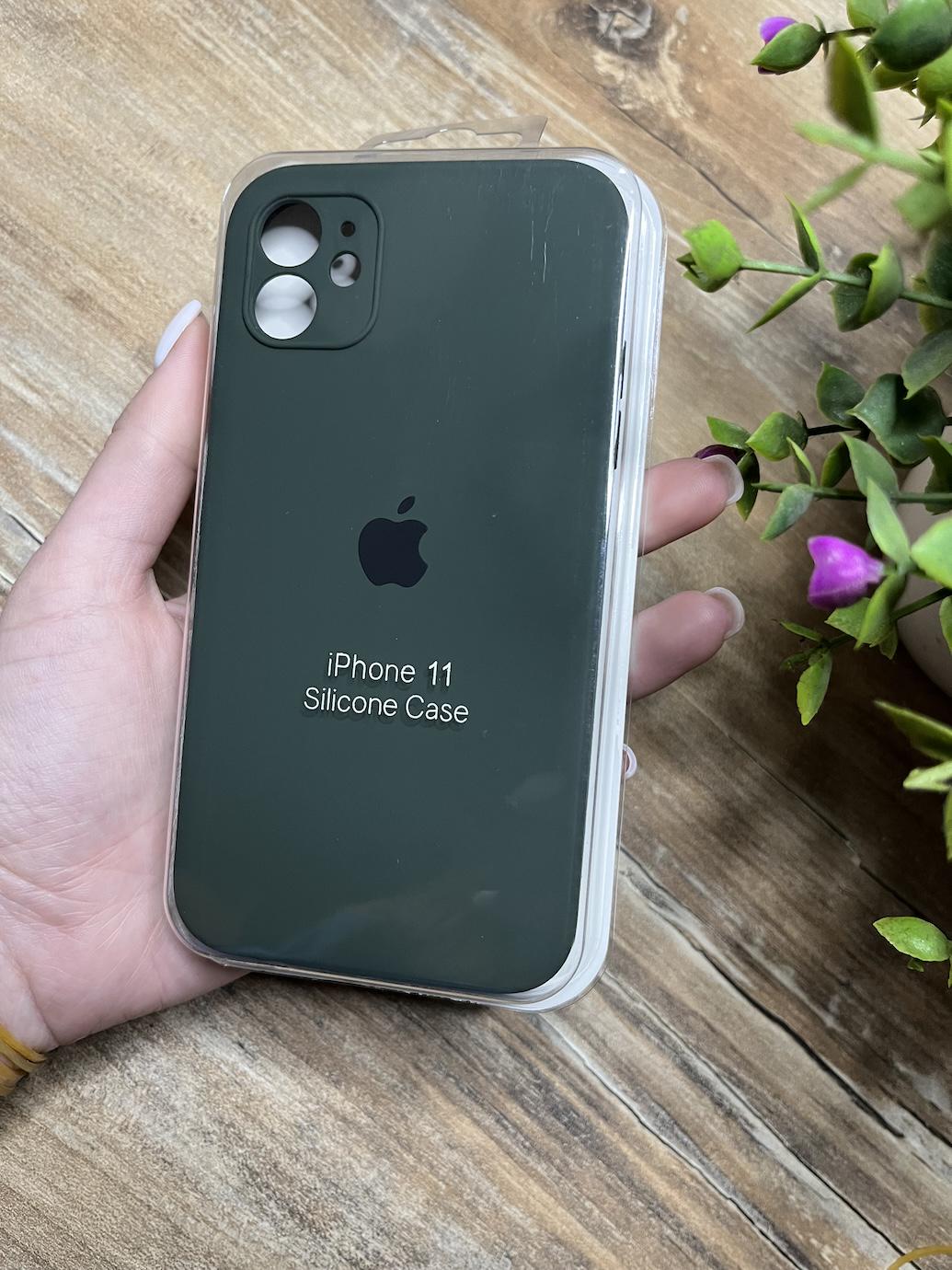 Чохол накладка на iPhone (Айфон) 11 квадратні борти silicone case full camera на apple - фото 1