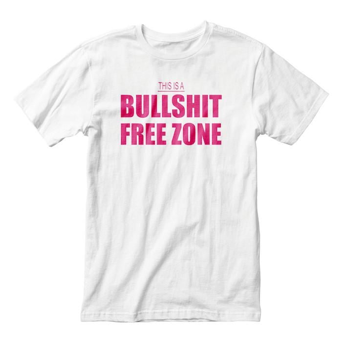 Футболка чоловіча "Bullshit Free Zone" L Білий (BD-000001657)