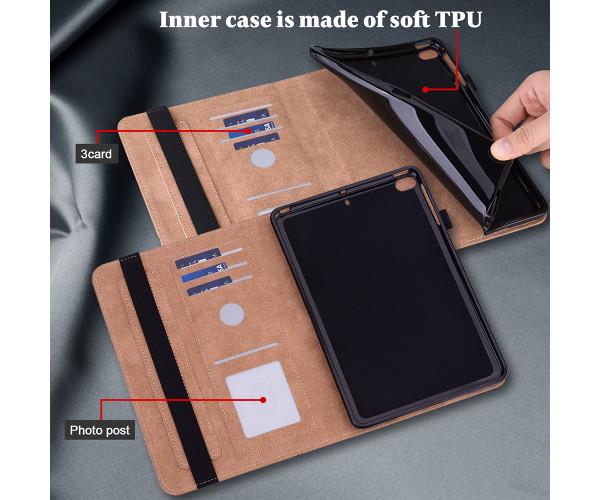 Чeхол-книжка кожаный Retro Frosted Stripe для Lenovo Tab P12 Синий - фото 4 Чeхол-книжка кожаный Retro Frosted Stripe для Lenovo Tab P12 Синий - фото 4