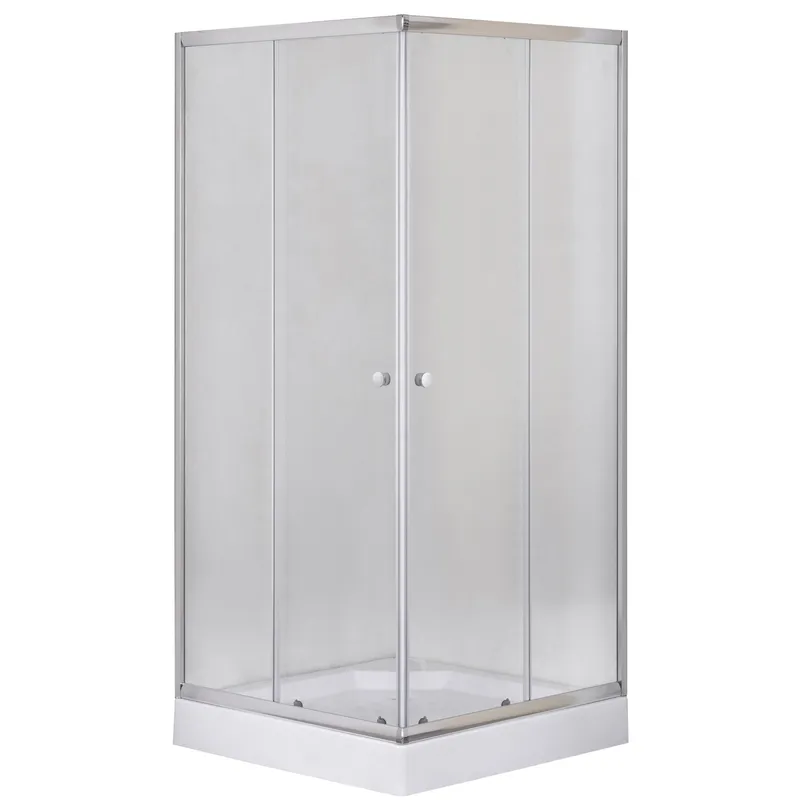 Душевая кабина с низким поддоном MIXXUS CUBIC SCT01-100x100x195-FB матовое стекло 4 мм Chrome (MI6904)