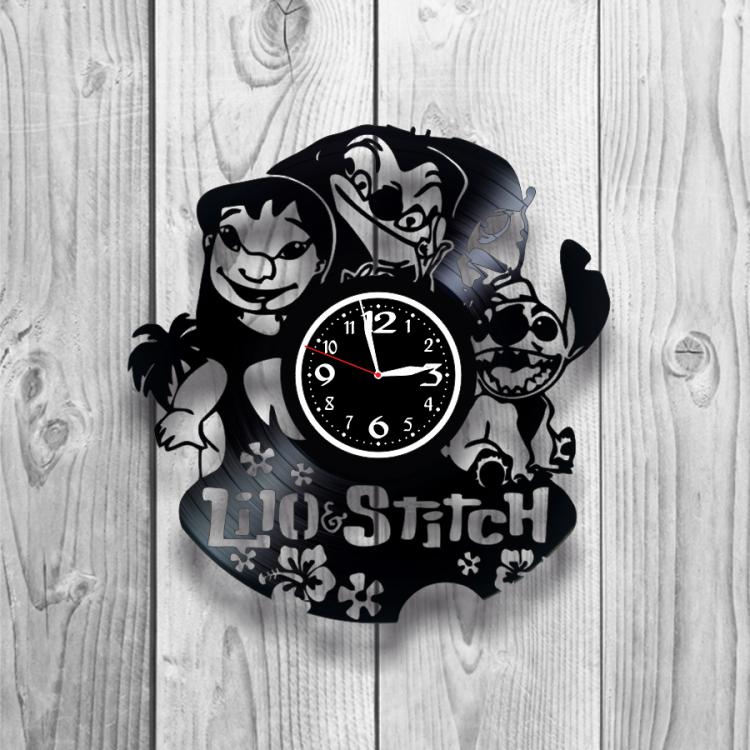 Часы настенные Лило и Стич 0497 из виниловой пластинки