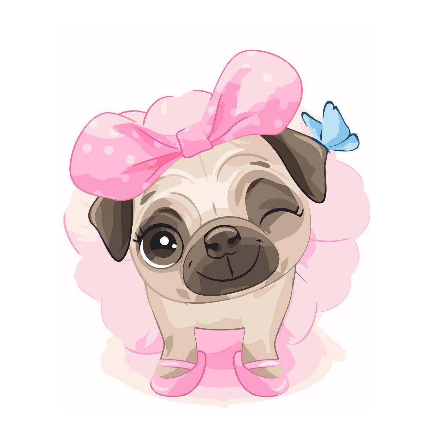 Картина по номерам Strateg Малыш мопс 30х40 см (SV-0001)