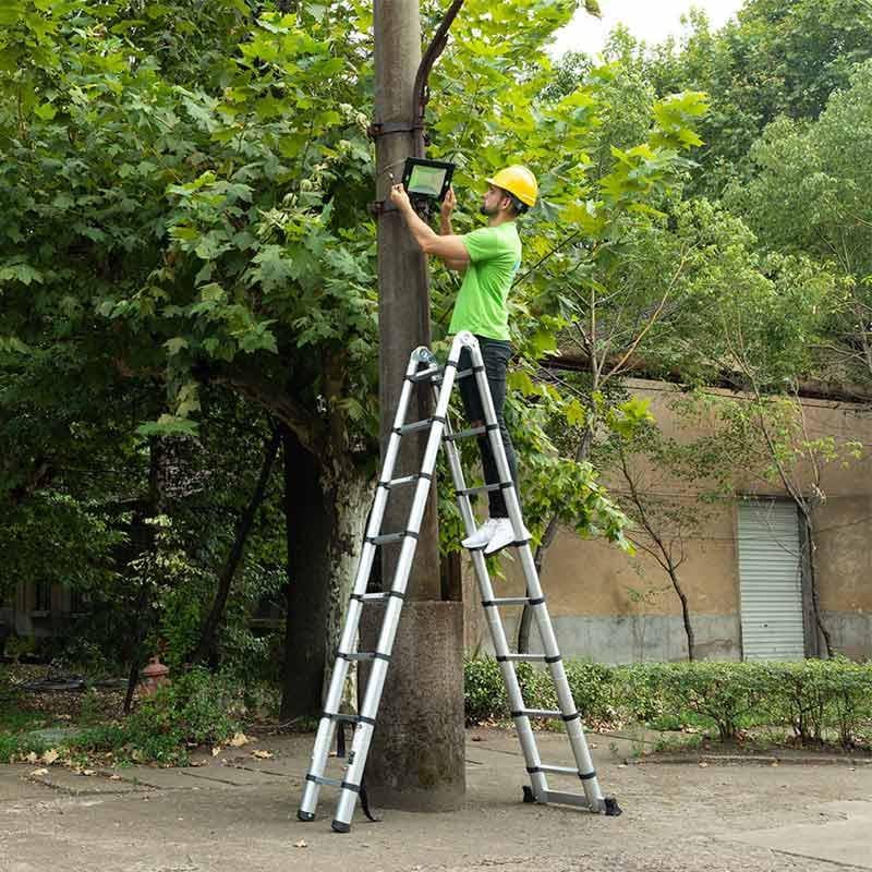 Драбина телескопічна подвійна 8 сходинок 2,5 + 2,5 м - фото 9