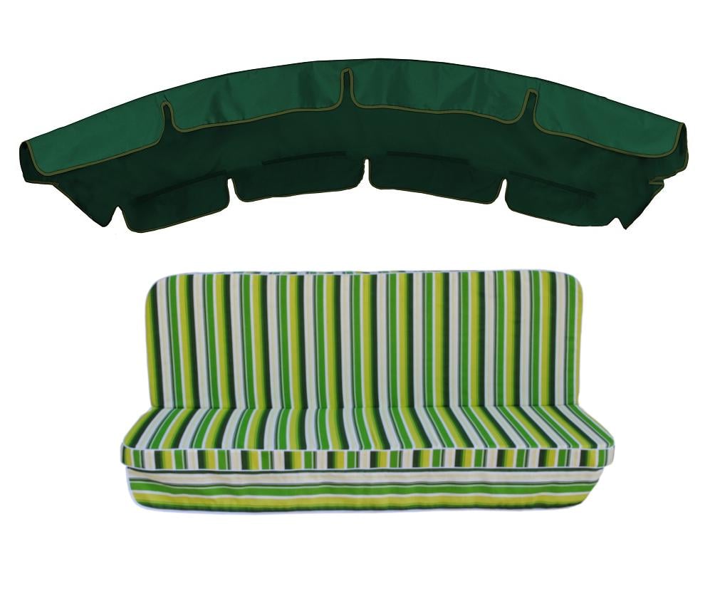 Комплект подушек для качелей eGarden Verrano 180x110x6 тент 120x210 Темно-зеленый Комплект подушек для качелей eGarden Verrano 180x110x6 тент 120x210 Темно-зеленый