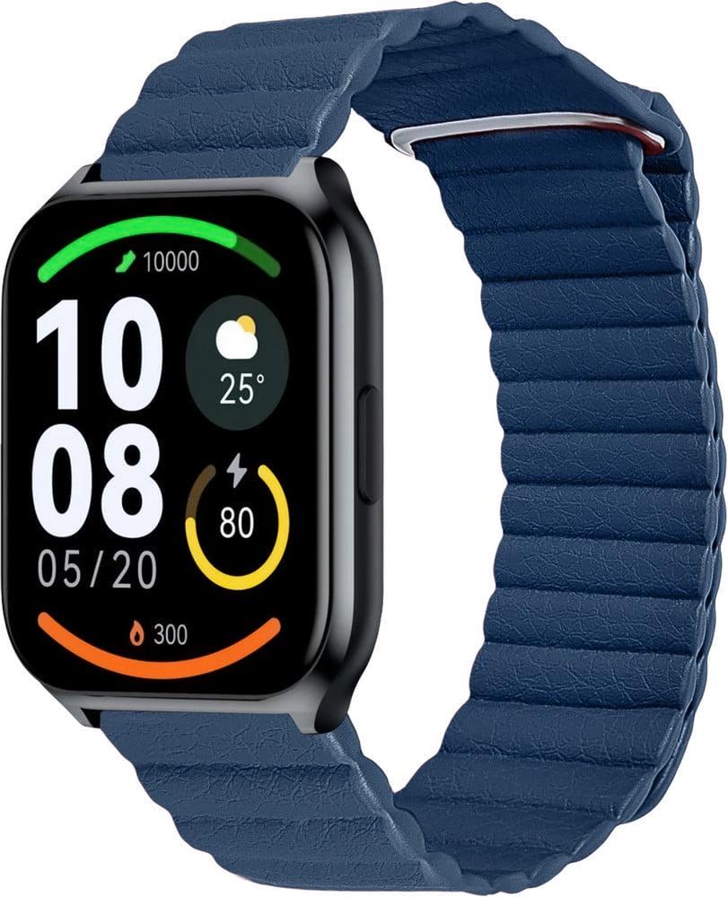Ремешок кожаный Genis для Haylou Watch 2 Pro LS02 Pro Blue (40798-28)