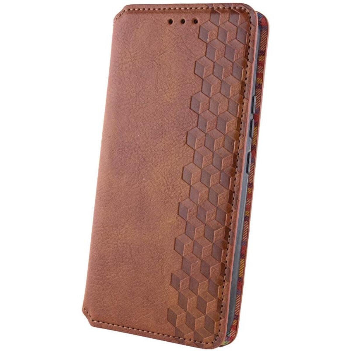 Противоударный Чехол-книжка Rubic Leather для смартфона Xiaomi Redmi 13C 4G/POCO С65 Brown - фото 2 Противоударный Чехол-книжка Rubic Leather для смартфона Xiaomi Redmi 13C 4G/POCO С65 Brown - фото 2