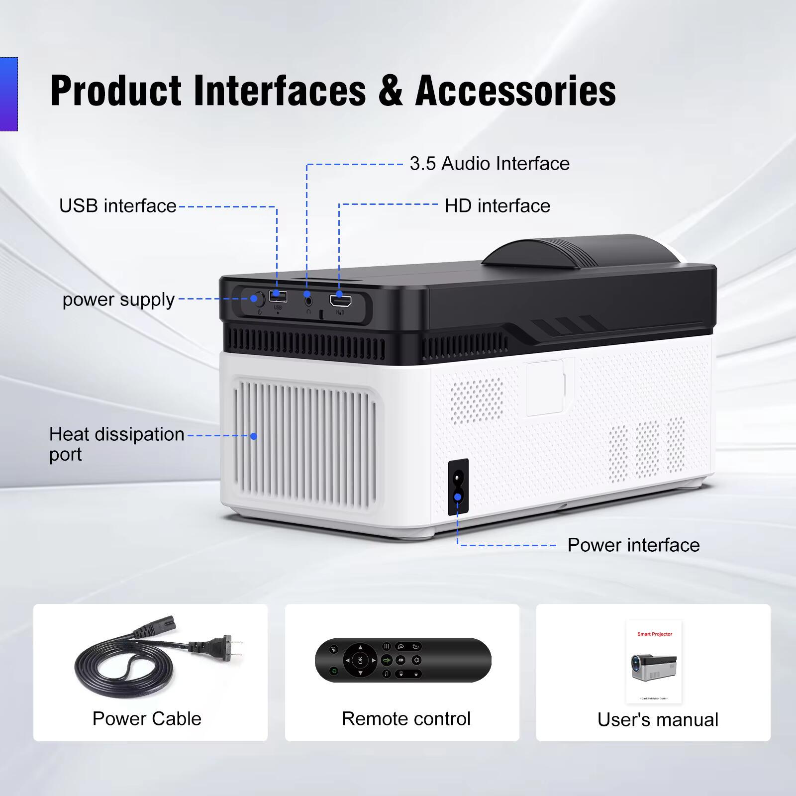 Проектор Magcubic HY450 1080p Black/White (hy450) - фото 5 Проектор Magcubic HY450 1080p Black/White (hy450) - фото 5