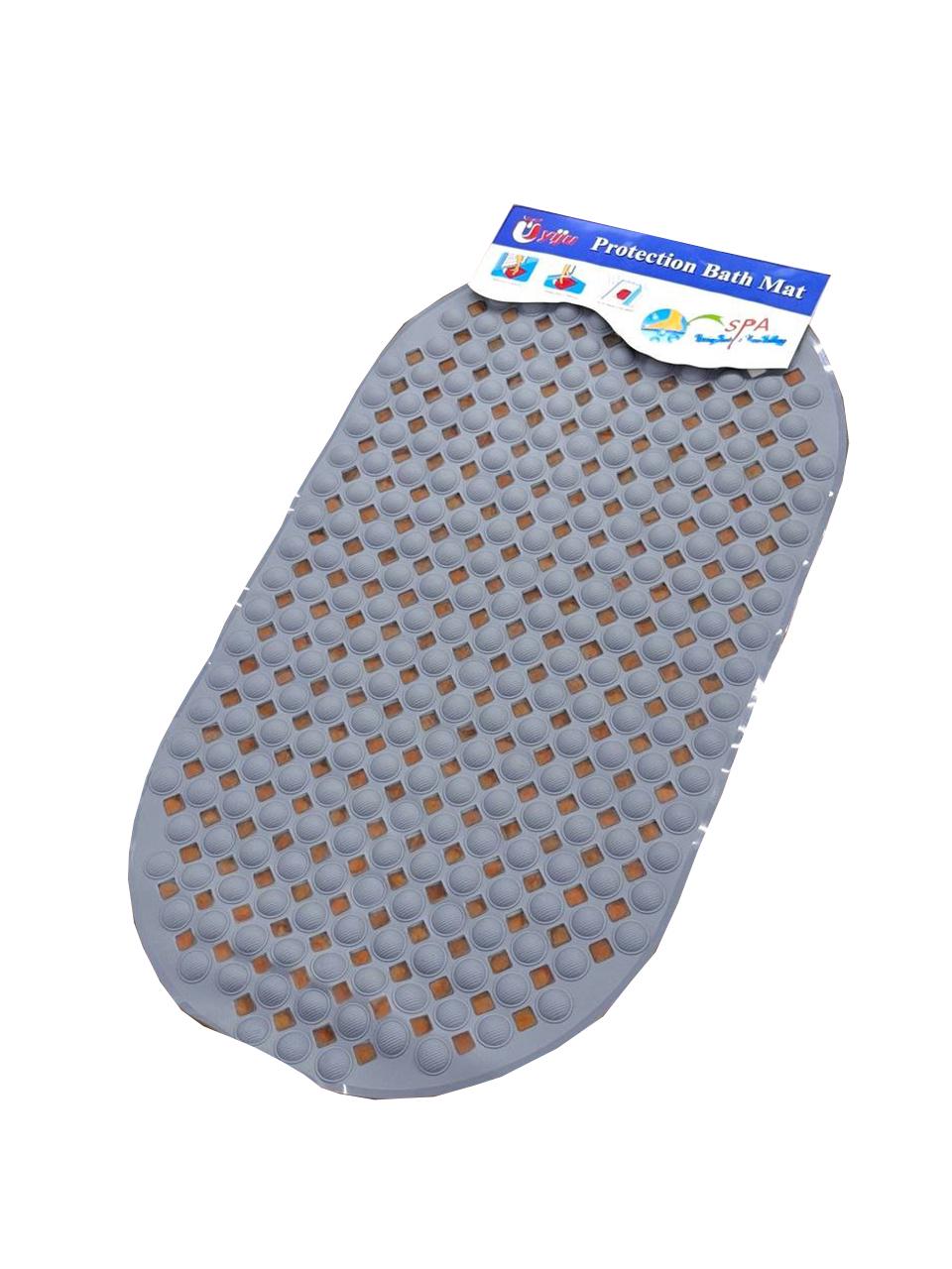 Килимок для ванної Laska антиковзаючий силіконовий 3х66 см Сірий (21455)