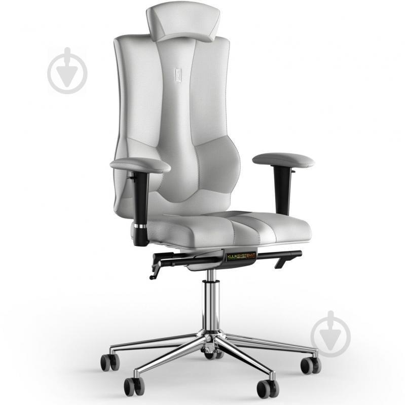 Кресло KULIK SYSTEM ELEGANCE Кожа с подголовником без строчки Белый (10-901-BS-MC-0102)