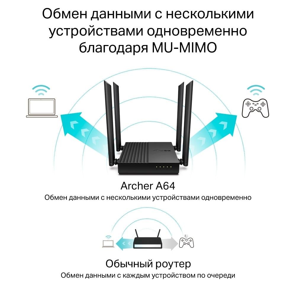 Бездротовий маршрутизатор TP-Link Archer A64 (62844) - фото 4