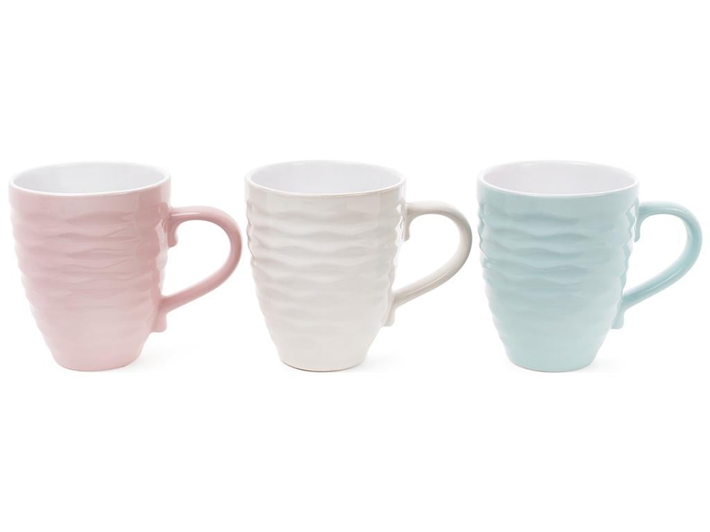Чашка Волны 440 мл 3 цвета микс набор 3 шт. (BDI-B04-005)