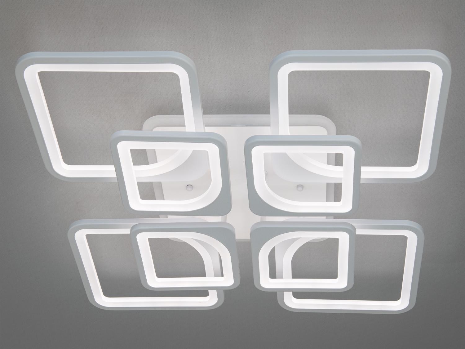 Люстра светодиодная потолочная 8060-4+4WH-LS с пультом диммером и подсветкой 150W на 21 м2 (1436485302) - фото 4 Люстра светодиодная потолочная 8060-4+4WH-LS с пультом диммером и подсветкой 150W на 21 м2 (1436485302) - фото 4