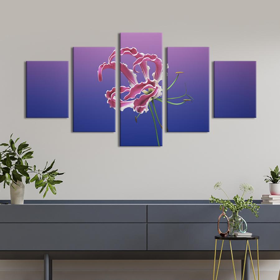 Картина на холсте Загадочная розовая лилия 112x54 см (840-52)