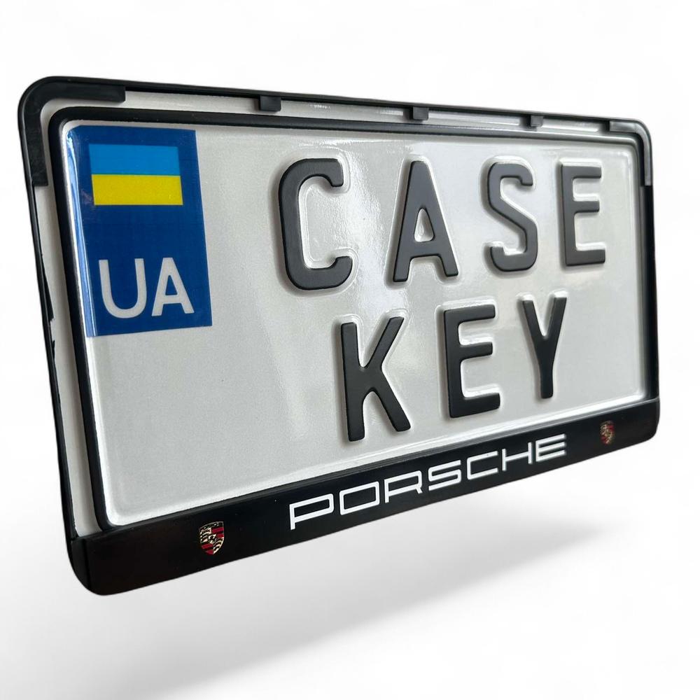 Авторамка США с лакированной печатью Porsche (poramkausa1)