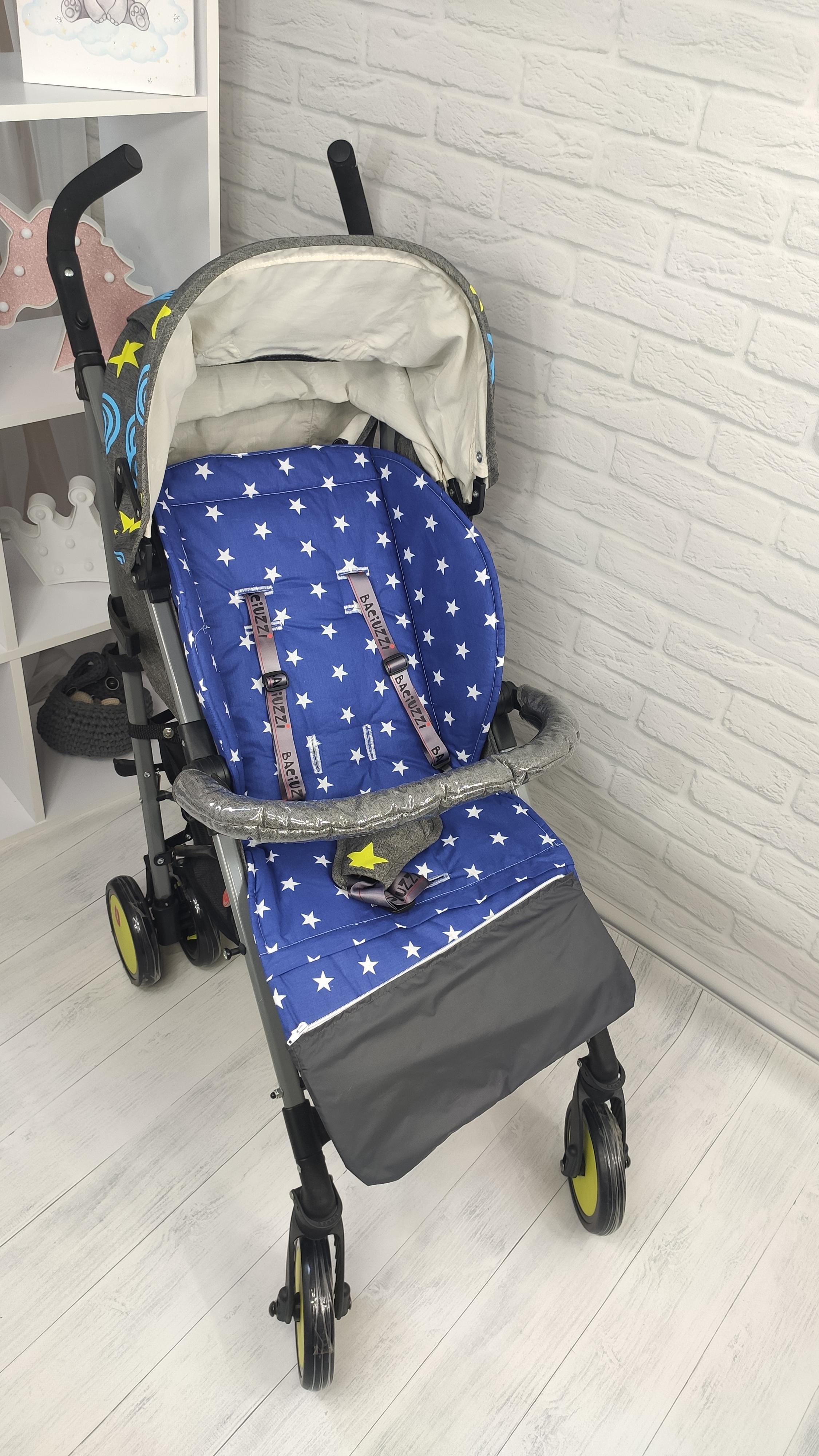 Матрас в коляску ElLiz трансформер Синий - фото 2