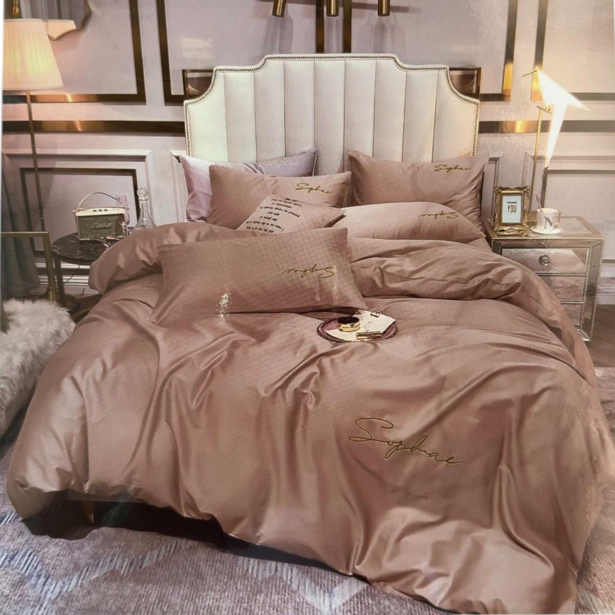 Постільна білизна Koloco Sophae сатин євро Бежевий (42005) - фото 1 Постільна білизна Koloco Sophae сатин євро Бежевий (42005) - фото 1