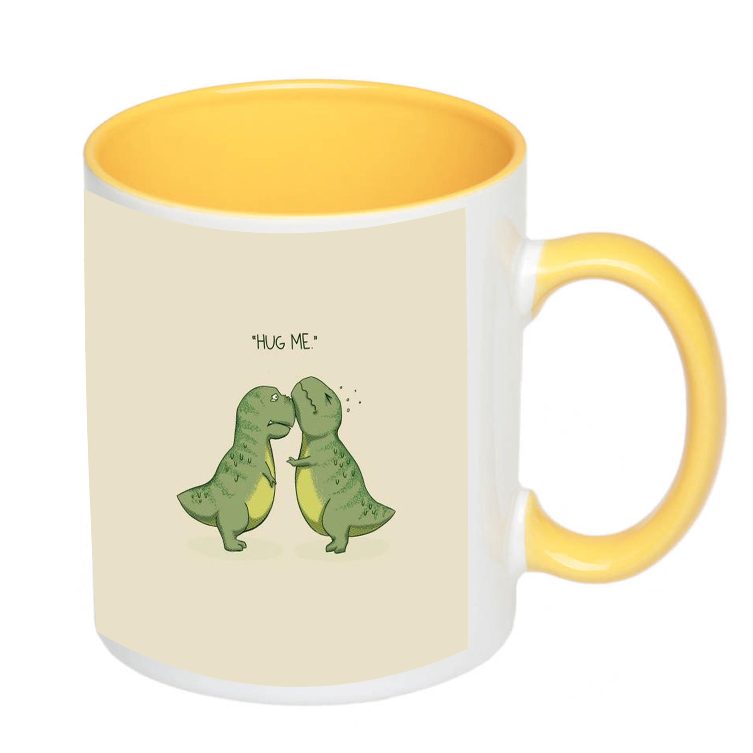 Чашка з принтом Hug me 330 мл Жовтий (17806) - фото 2 Чашка з принтом Hug me 330 мл Жовтий (17806) - фото 2