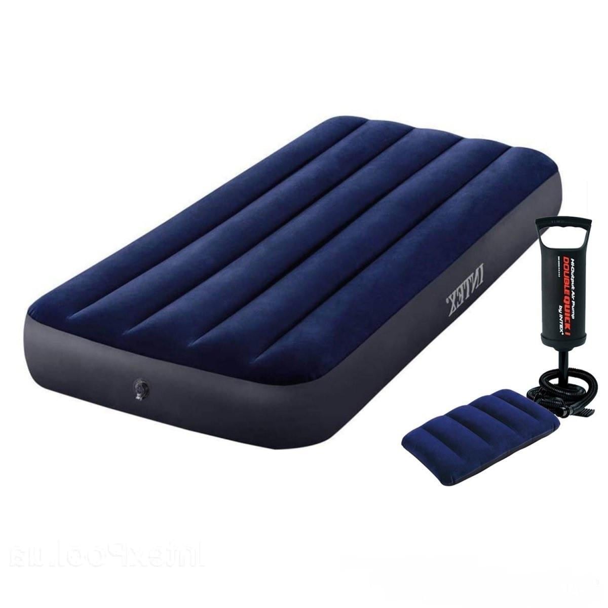 Надувной матрас Intex 64757 Classic Downy Airbed с подушкой и насосом 191х99х25 см (33145616)