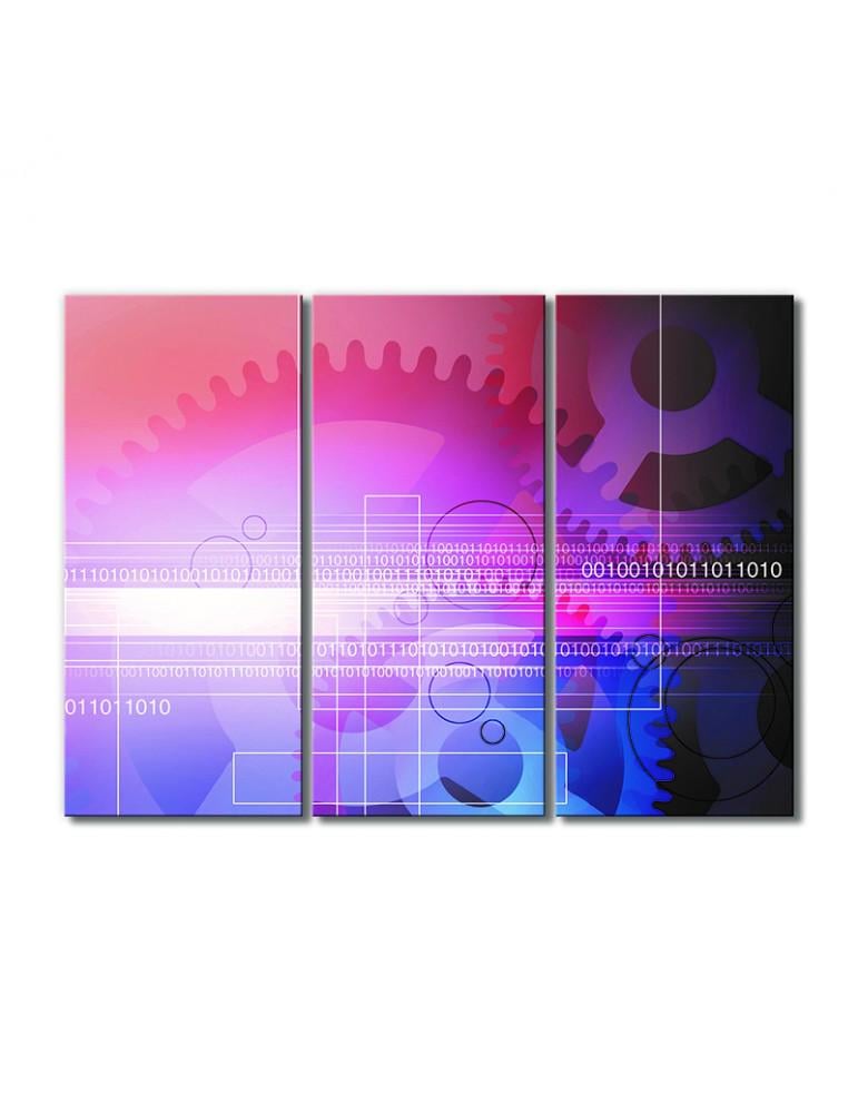 Картина модульная Розово-лиловый код 3 модуля 120x180 см