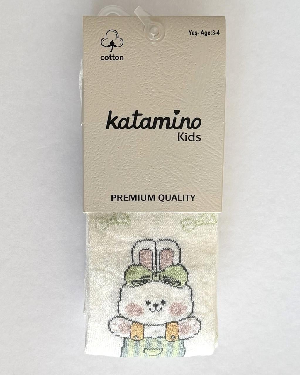 Колготки дитячі бавовняні Katamino Funus Зайка 98-104 см Білий (300440W)