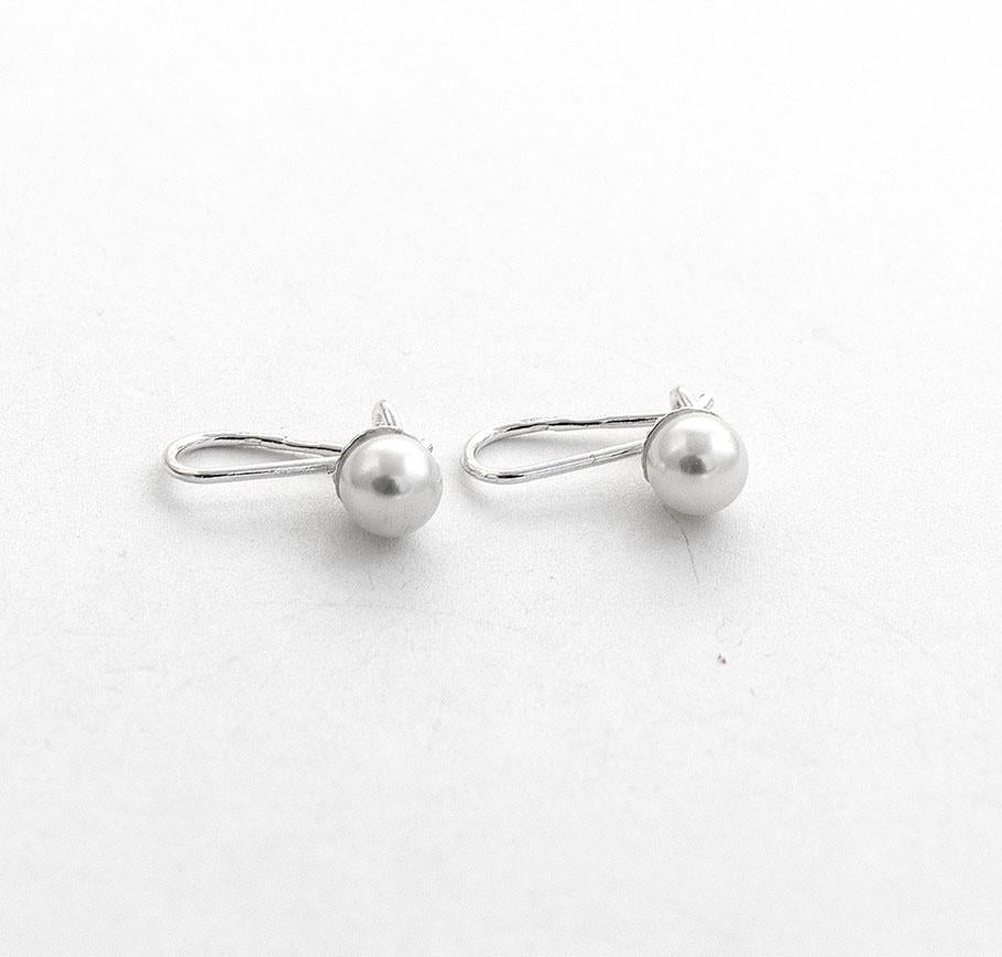 Серьги серебряные детские Maxi Silver 8778 с жемчугом на французском замке (88778)