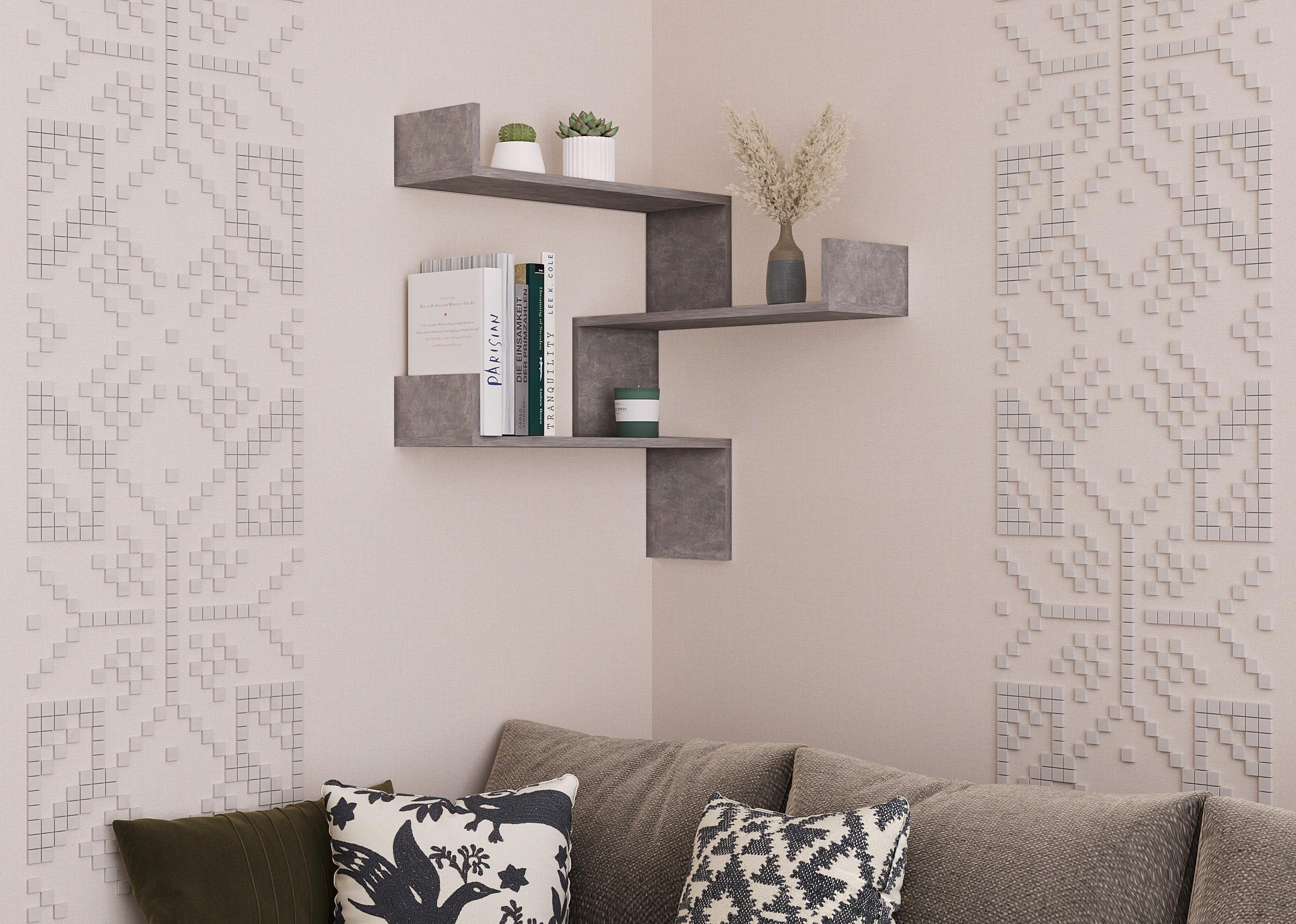 Полиця кутова P-10 600х748х200 мм Бетон