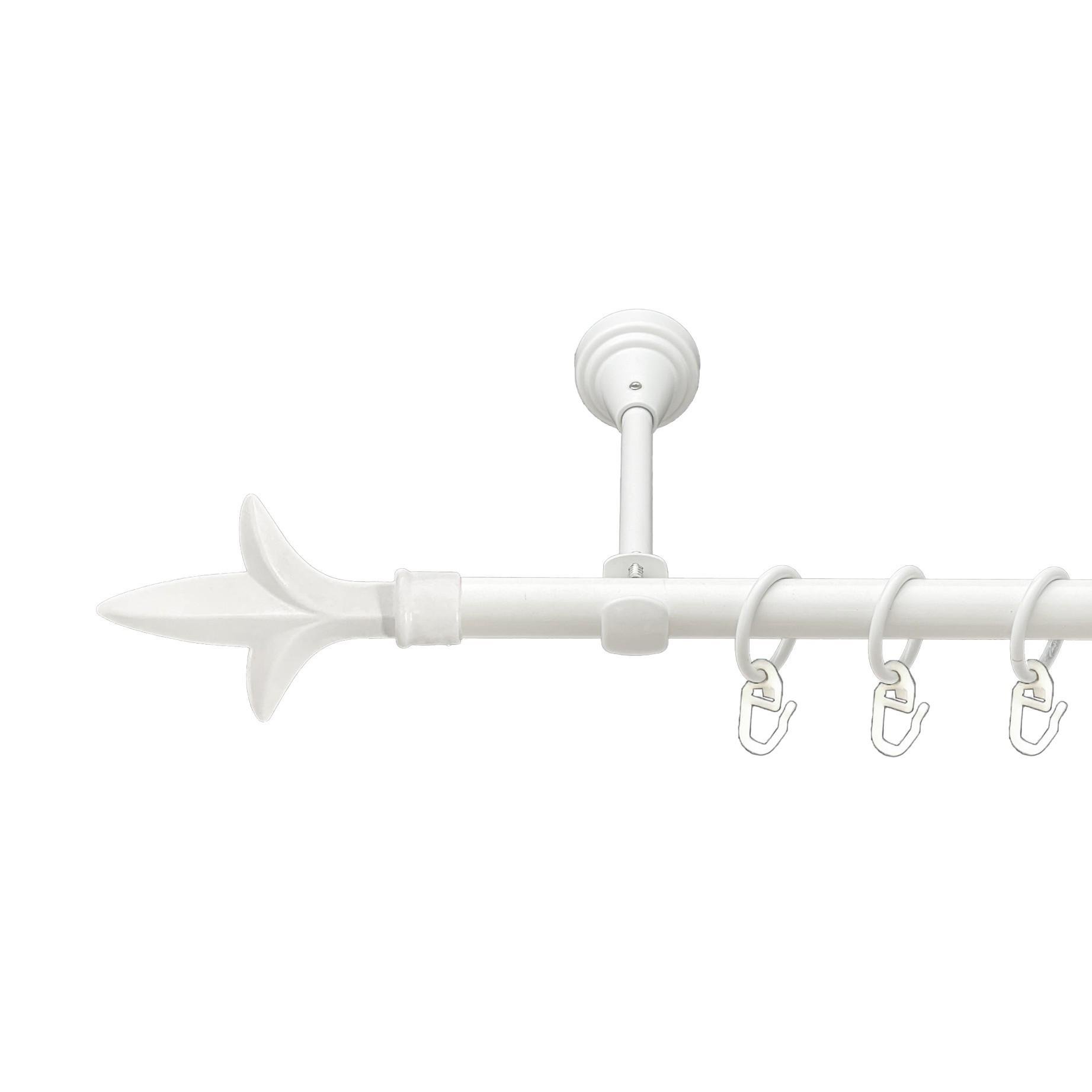 Карниз металлический Orvit Лилия однорядный открытый/гладкая труба/кольцо металлическое Арктис 16 мм 200 см (00-00021359)