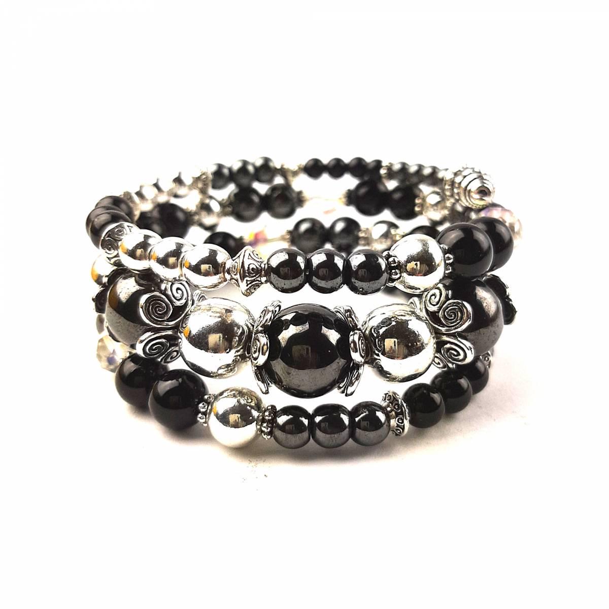 Браслет DARSANA Ганна з натурального каміння агат/гематит (DRSU005455)