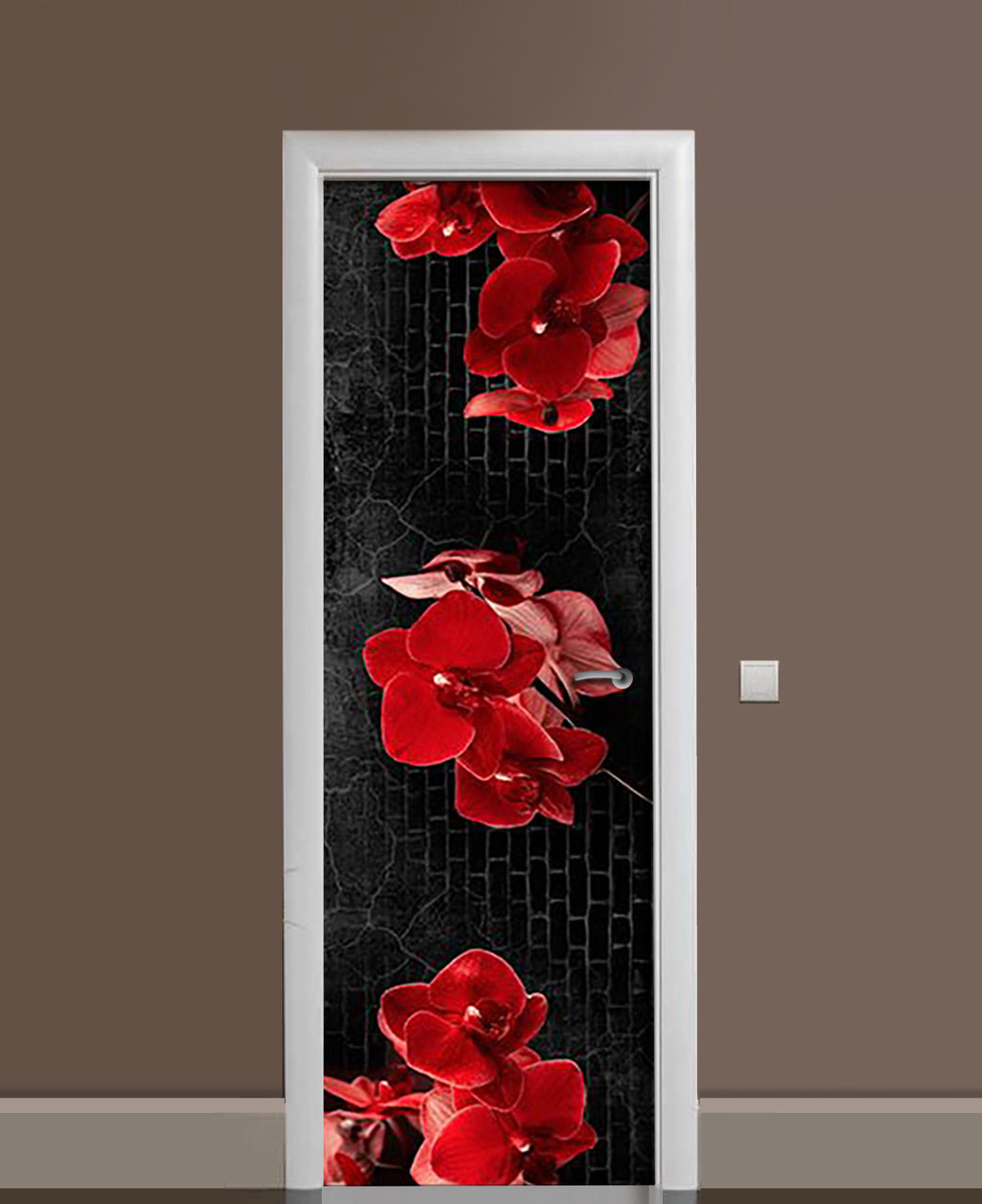 Наклейка 3D на двери Zatarga Страстная орхидея 650х2000 мм (1323454199)