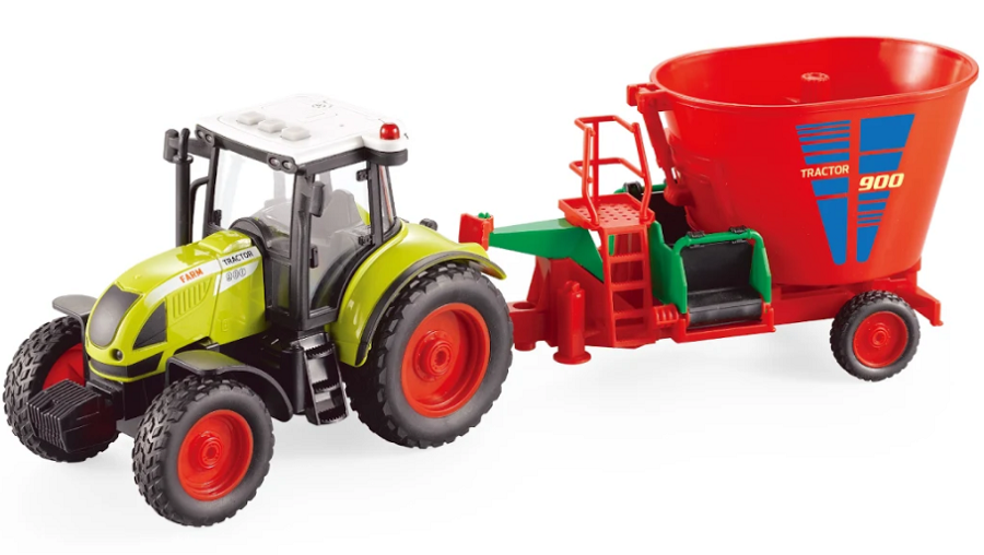 Игрушечная техника WENYI Трактор с прицепом-кормосмесителем/фрикционный привод/свет/звук (28443754)