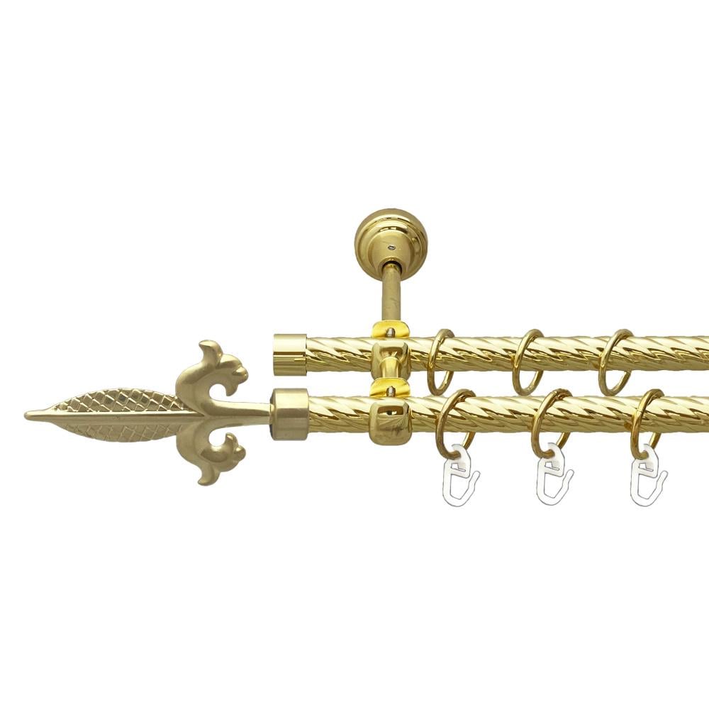 Карниз Orvit Генуя металевий дворядний відкритий скручена труба кільце металеве 16/16 мм 300 см Золото (00-00024911)