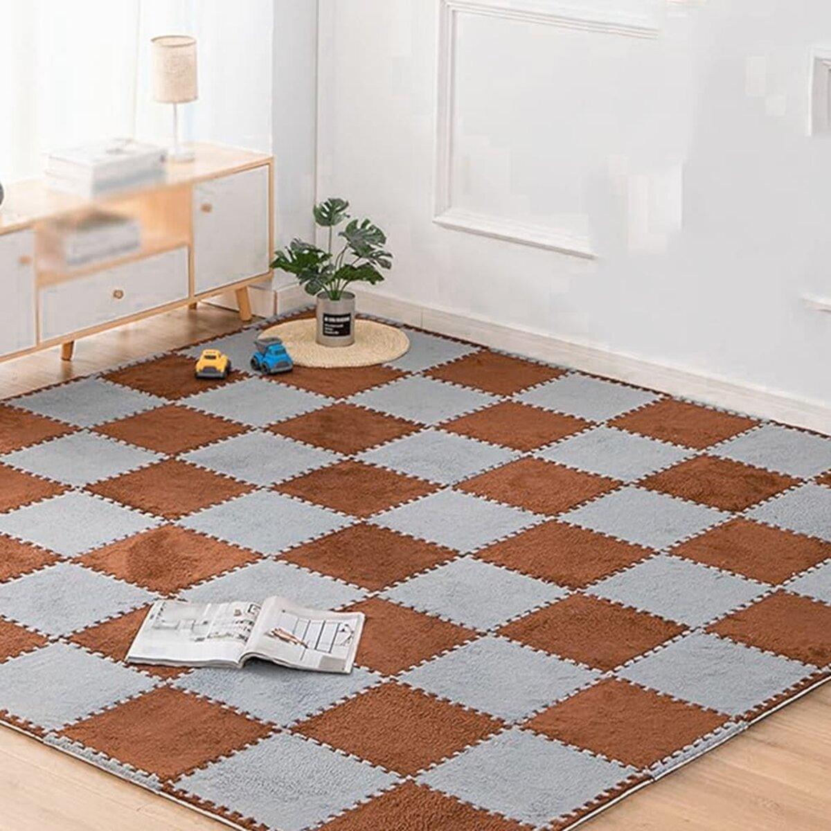 Підлога-пазл плюшевий 30х30х1см Коричневий (D SW-00002082) - фото 8 Підлога-пазл плюшевий 30х30х1см Коричневий (D SW-00002082) - фото 8