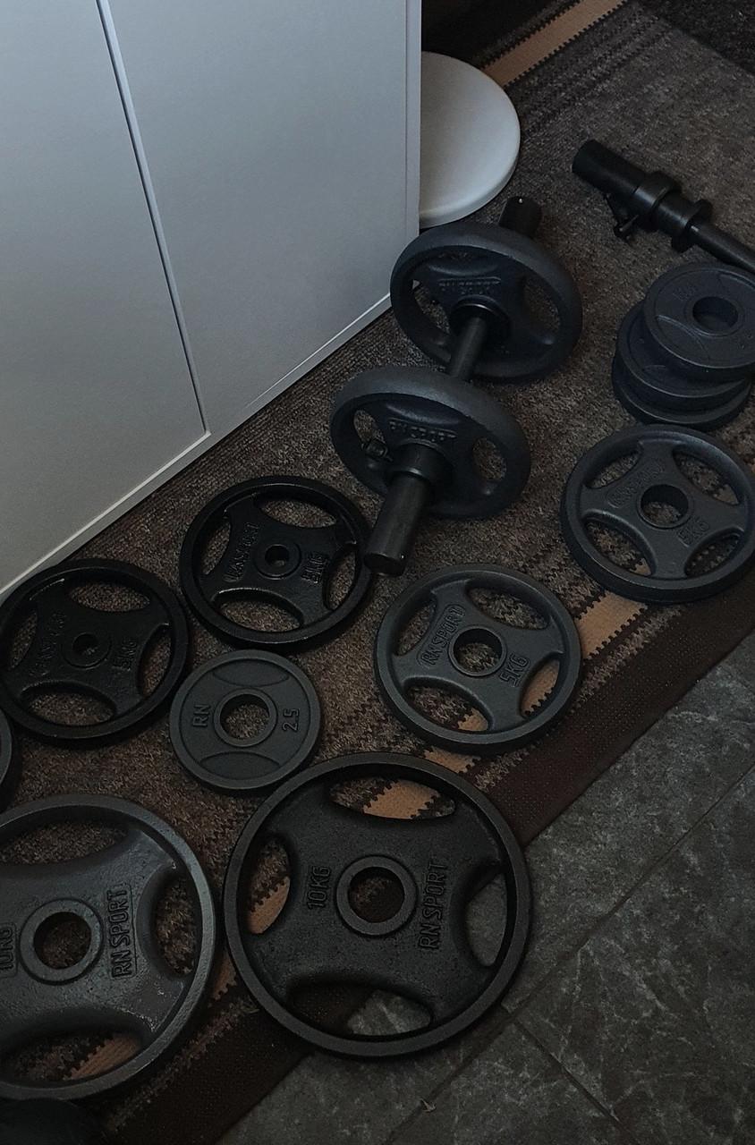 Гантелі олімпійські металеві RN-Sport 31 кг 2 шт. (2764274492) - фото 7