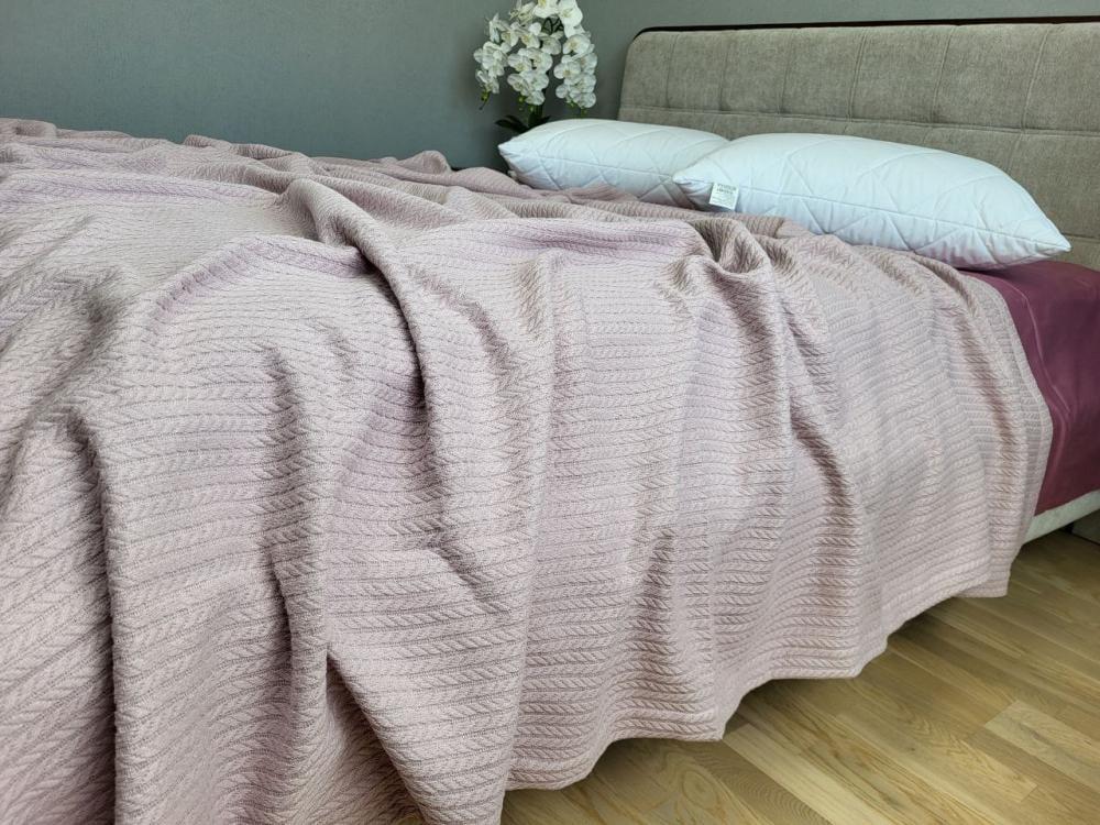 Покрывало Пике Косичка 160x220 см Чайная роза (11259) - фото 1