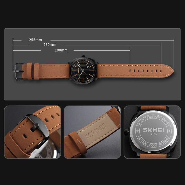 Наручний годинник чоловічий Skmei 9169 kowboy Коричневий (9169 brown) - фото 7