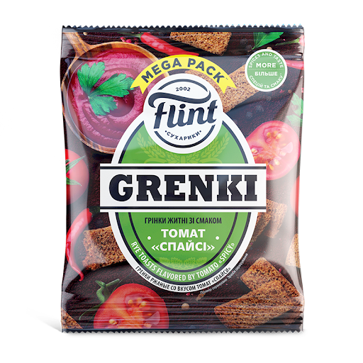Гренки ржаные Flint Grenki Томат спайси 100 г (4820182746949)